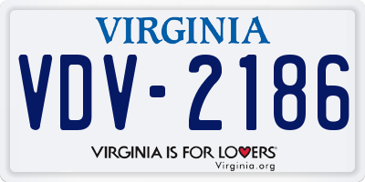 VA license plate VDV2186