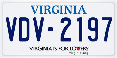 VA license plate VDV2197