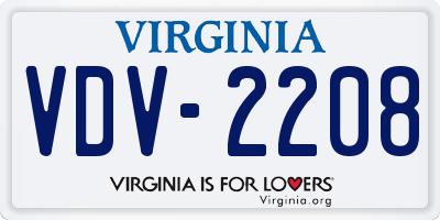 VA license plate VDV2208