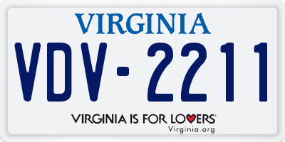 VA license plate VDV2211