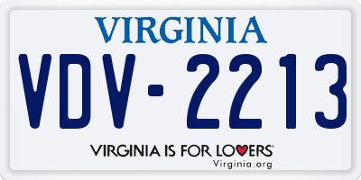 VA license plate VDV2213