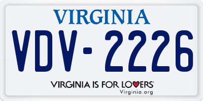 VA license plate VDV2226