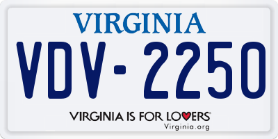 VA license plate VDV2250