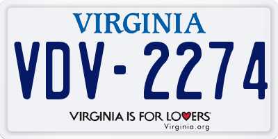 VA license plate VDV2274