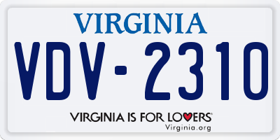 VA license plate VDV2310