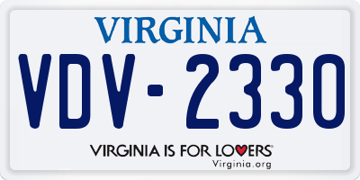 VA license plate VDV2330