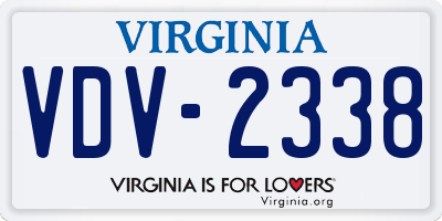 VA license plate VDV2338