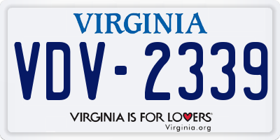 VA license plate VDV2339