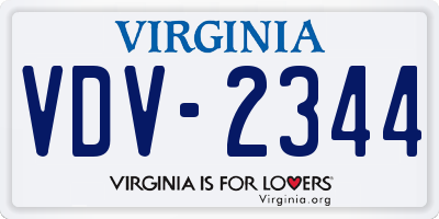 VA license plate VDV2344