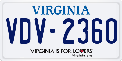 VA license plate VDV2360