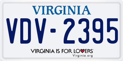 VA license plate VDV2395