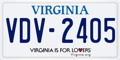 VA license plate VDV2405