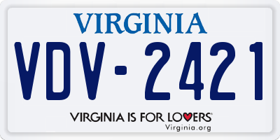 VA license plate VDV2421
