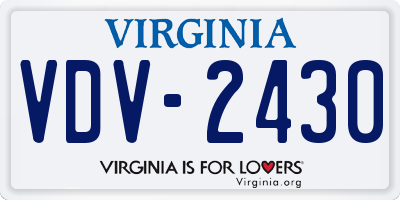 VA license plate VDV2430