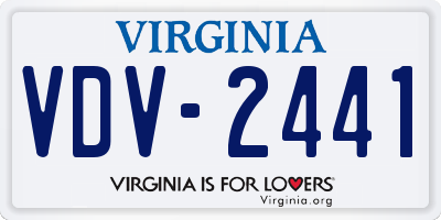 VA license plate VDV2441