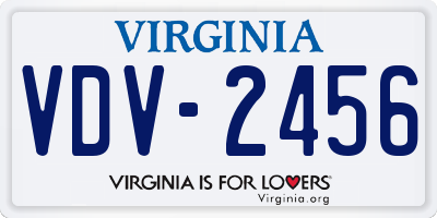 VA license plate VDV2456