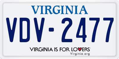 VA license plate VDV2477