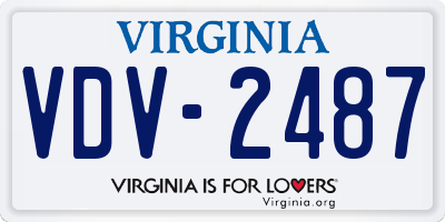 VA license plate VDV2487
