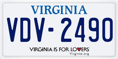 VA license plate VDV2490