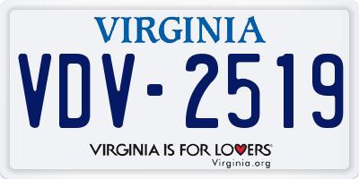 VA license plate VDV2519