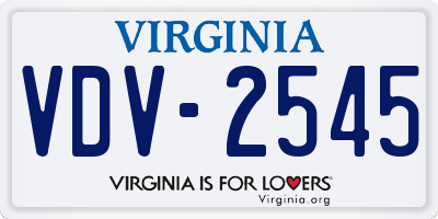 VA license plate VDV2545