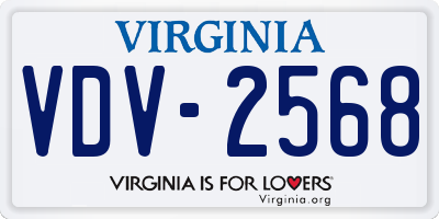 VA license plate VDV2568
