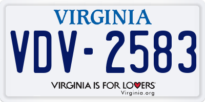 VA license plate VDV2583