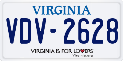 VA license plate VDV2628