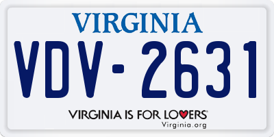 VA license plate VDV2631