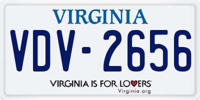 VA license plate VDV2656