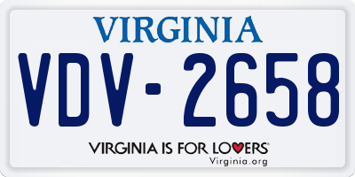 VA license plate VDV2658