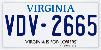 VA license plate VDV2665
