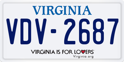 VA license plate VDV2687