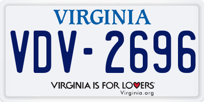 VA license plate VDV2696
