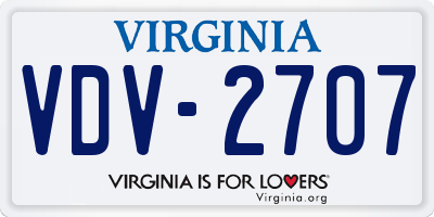VA license plate VDV2707