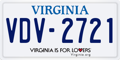 VA license plate VDV2721