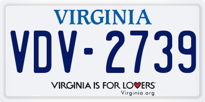VA license plate VDV2739