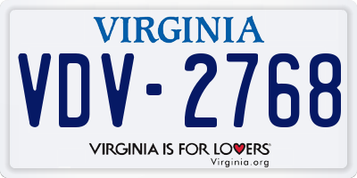 VA license plate VDV2768