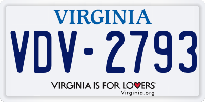 VA license plate VDV2793