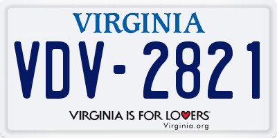 VA license plate VDV2821