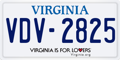 VA license plate VDV2825