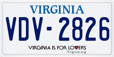 VA license plate VDV2826
