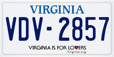 VA license plate VDV2857