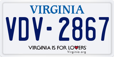 VA license plate VDV2867