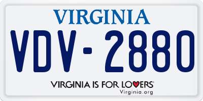 VA license plate VDV2880