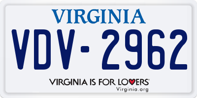VA license plate VDV2962