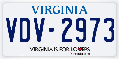 VA license plate VDV2973