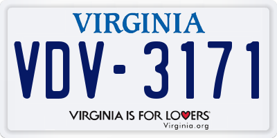VA license plate VDV3171