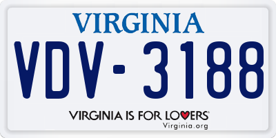 VA license plate VDV3188