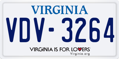 VA license plate VDV3264